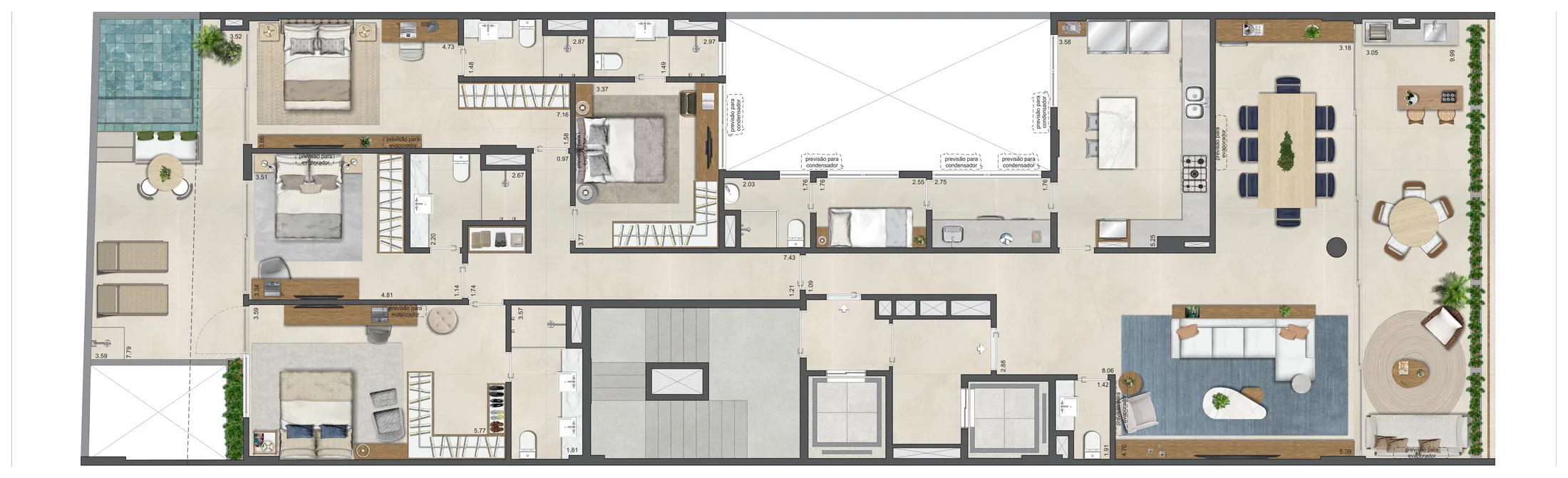 Planta do apartamento 101 do Bruma