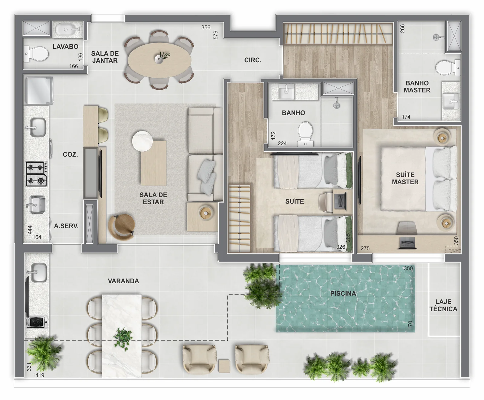 Planta: Garden house · 104,29 m²