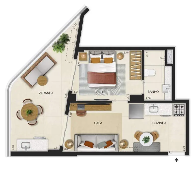 Planta: 1 quarto