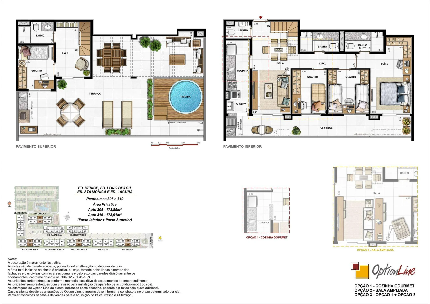 Planta: cobertura duplex 4 quartos