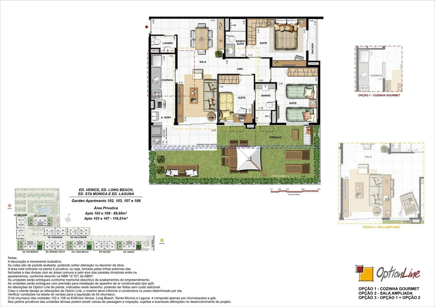 Planta: garden 3 quartos